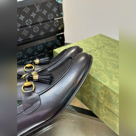 Gucci — высококачественные мужские кожаные туфли на высокой подош