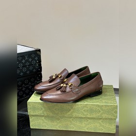 Gucci — высококачественные мужские кожаные туфли на высокой подош