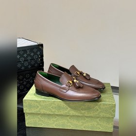 Gucci — высококачественные мужские кожаные туфли на высокой подош