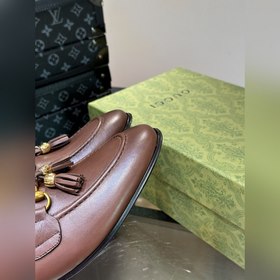 Gucci — высококачественные мужские кожаные туфли на высокой подош