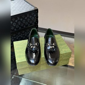 Gucci — высококачественные мужские кожаные туфли на высокой подош