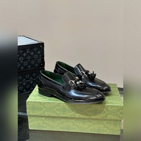 Gucci — высококачественные мужские кожаные туфли на высокой подош