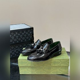 Gucci — высококачественные мужские кожаные туфли на высокой подош