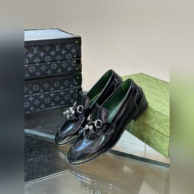 Gucci — высококачественные мужские кожаные туфли на высокой подош