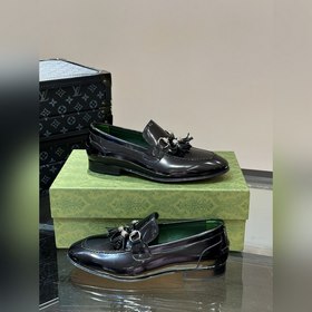 Gucci — высококачественные мужские кожаные туфли на высокой подош