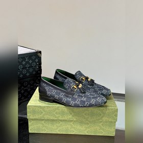Gucci — высококачественные мужские кожаные туфли на высокой подош