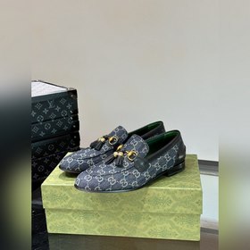 Gucci — высококачественные мужские кожаные туфли на высокой подош