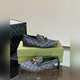 Gucci — высококачественные мужские кожаные туфли на высокой подош