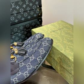 Gucci — высококачественные мужские кожаные туфли на высокой подош