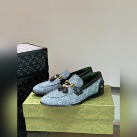 Gucci — высококачественные мужские кожаные туфли на высокой подош