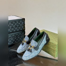 Gucci — высококачественные мужские кожаные туфли на высокой подош