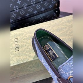 Gucci — высококачественные мужские кожаные туфли на высокой подош