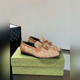 Gucci — высококачественные мужские кожаные туфли на высокой подош