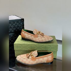 Gucci — высококачественные мужские кожаные туфли на высокой подош