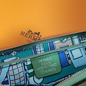 Hermes кошелек на молнии, внешняя часть из кожи Epsom, внутренняя
