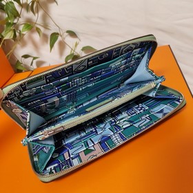 Hermes кошелек на молнии, внешняя часть из кожи Epsom, внутренняя