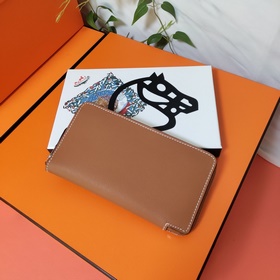 Hermes кошелек на молнии, внешняя часть из кожи Epsom, внутренняя