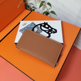 Hermes кошелек на молнии, внешняя часть из кожи Epsom, внутренняя