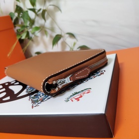 Hermes кошелек на молнии, внешняя часть из кожи Epsom, внутренняя