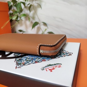 Hermes кошелек на молнии, внешняя часть из кожи Epsom, внутренняя