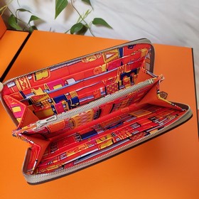 Hermes кошелек на молнии, внешняя часть из кожи Epsom, внутренняя