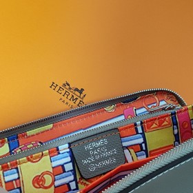 Hermes кошелек на молнии, внешняя часть из кожи Epsom, внутренняя