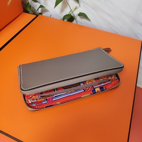 Hermes кошелек на молнии, внешняя часть из кожи Epsom, внутренняя