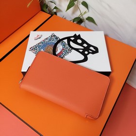 Hermes кошелек на молнии, внешняя часть из кожи Epsom, внутренняя