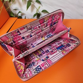 Hermes кошелек на молнии, внешняя часть из кожи Epsom, внутренняя