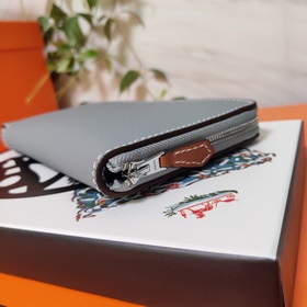 Hermes кошелек на молнии, внешняя часть из кожи Epsom, внутренняя
