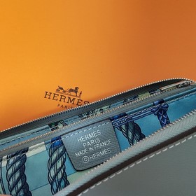 Hermes кошелек на молнии, внешняя часть из кожи Epsom, внутренняя