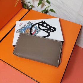 Hermes кошелек на молнии, внешняя часть из кожи Epsom, внутренняя