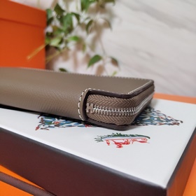 Hermes кошелек на молнии, внешняя часть из кожи Epsom, внутренняя