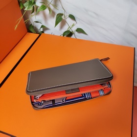 Hermes кошелек на молнии, внешняя часть из кожи Epsom, внутренняя