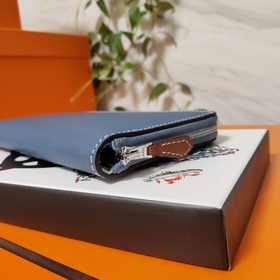 Hermes кошелек на молнии, внешний материал Epsom, внутренний слой