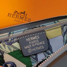 Hermes кошелек на молнии, внешний материал Epsom, внутренний слой