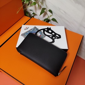 Hermes кошелек на молнии, внешняя часть из кожи Epsom, внутренняя
