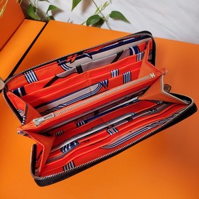 Hermes кошелек на молнии, внешняя часть из кожи Epsom, внутренняя