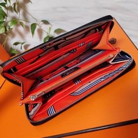 Hermes кошелек на молнии, внешняя часть из кожи Epsom, внутренняя