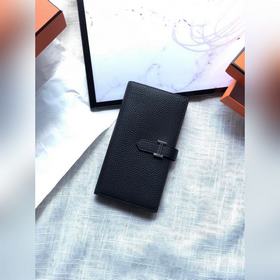 Bearn Длинный кошелек/портфель 17,5 см, импортная кожа Togo [черн