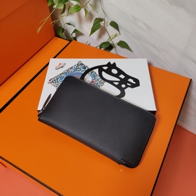 Hermes кошелек на молнии, внешняя часть из кожи Epsom, внутренняя