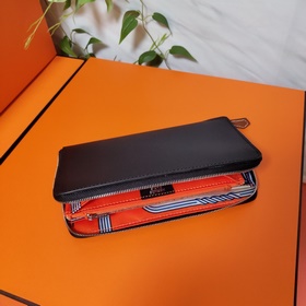 Hermes кошелек на молнии, внешняя часть из кожи Epsom, внутренняя