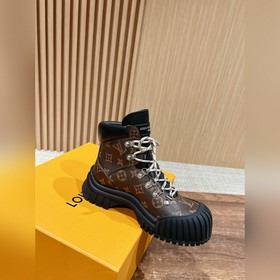 #Louis Vuitton Старый узор, толстая подошва, короткие ботинки, че