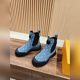 #Louis Vuitton Старый узор, толстая подошва, короткие ботинки, че