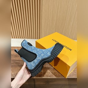 #Louis Vuitton Старый узор, толстая подошва, короткие ботинки, че