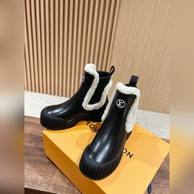 #Louis Vuitton шерстяные ботинки на толстой подошве, челси, на пл