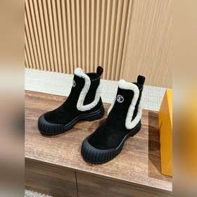 #Louis Vuitton шерстяные ботинки на толстой подошве, челси, на пл