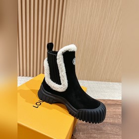 #Louis Vuitton шерстяные ботинки на толстой подошве, челси, на пл