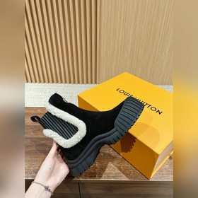#Louis Vuitton шерстяные ботинки на толстой подошве, челси, на пл