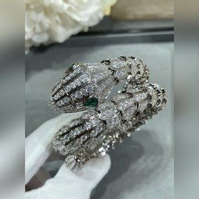 Материал： 1400520. Большой браслет Bulgari с тремя рядами бриллиа